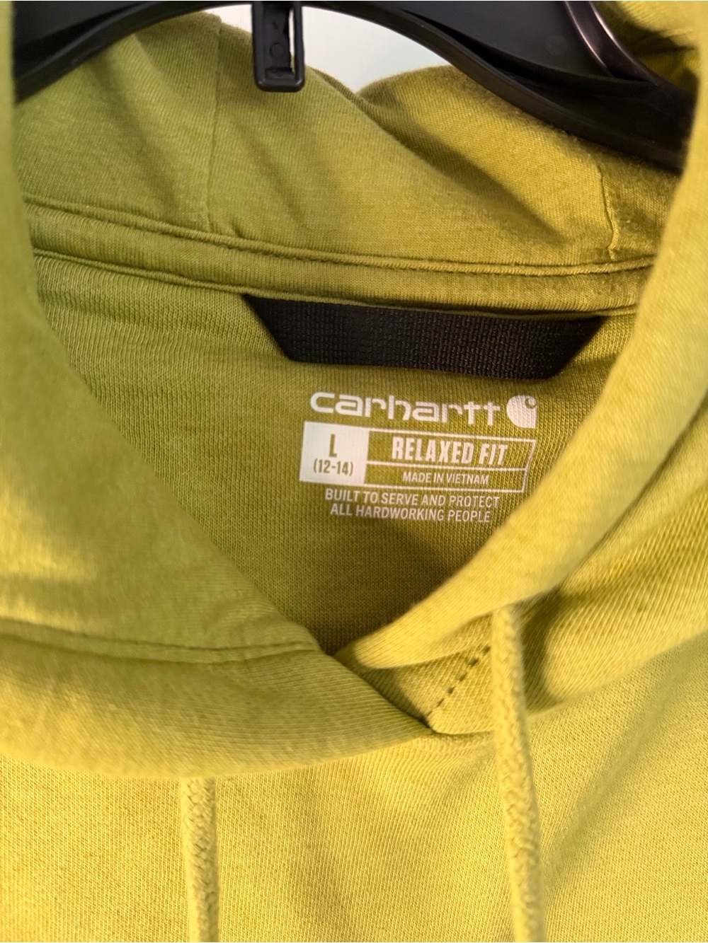 Carhartt Chartreuse Logo Crewneck Hoodie - Picture 3 of 3